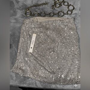 Aqua Shimmering Silver Mini Skirt -Party / Night Out
NWT - Size 2